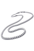 Jewelery Mens necklace, Stainless steel necklace, silver, 3 mm wide, 55 cm long