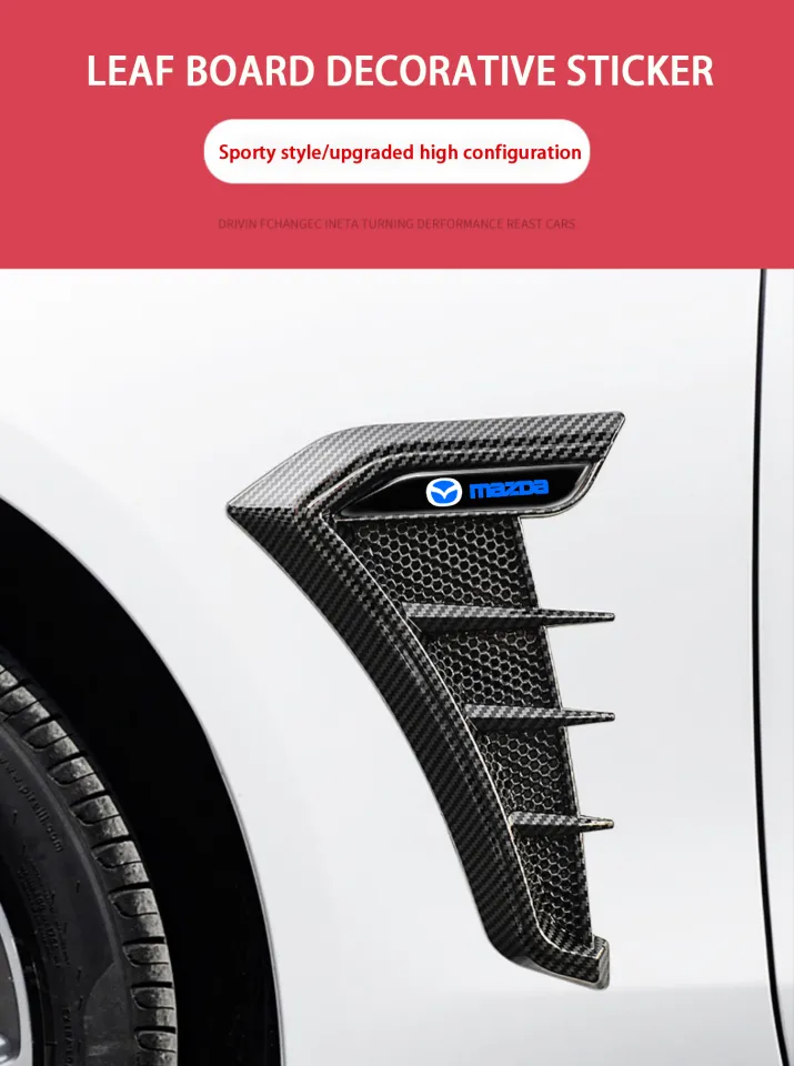 2pc Front Car Fender Trim Side Wing Emblem Decorative Sticker Carbon Fiber  Style