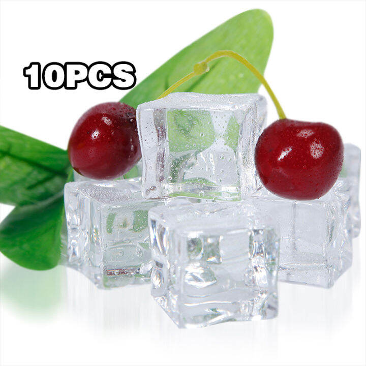 10pcs Fake Ice Cube/Es Batu Palsu Cubes Food Slime Photography Foto