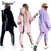 【DT】hot！ Womens Tracksuit Streetwear Sportswear Backwards Hoodies Long Pant 2 Pice Set Female Clothing