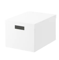 Storage box with lid, white25x35x20 cm.