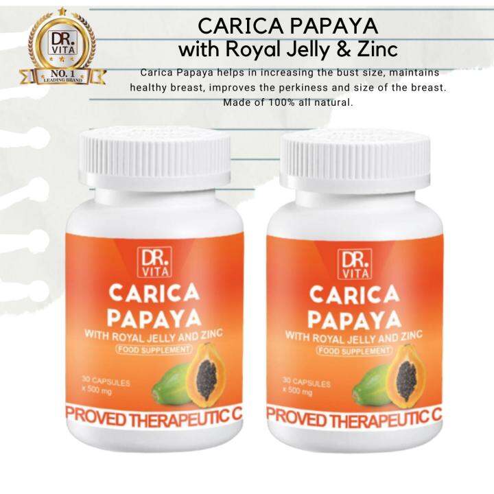 Dr. Vita CARICA PAPAYA with Royal Jelly & Zinc 500mgx30capsules/bot (1