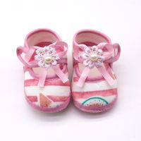 【hot】！ Watermelon Printing Prewalker Newborn Baby Shoes Soft Sole Fashion Strip Cotton Footwear