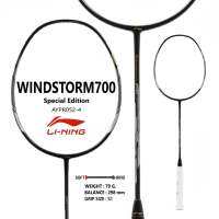 LI-NING ไม้แบดมินตัน รุ่น WINDSTORM 700 Special edition (AYPR052-4) BLACK/SILVER แถมซอง+พันด้าม+เอ็นAP6 พร้อมขึ้น ฟรี