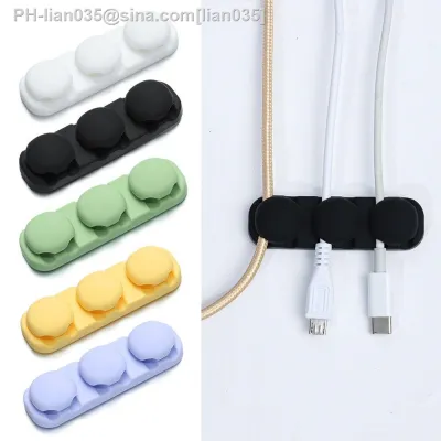 Desktop Office Silicone USB Cable Organizer Cable Winder Wire Management Line Clamp Fixer Power Cord