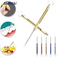 Titanium Alloy Push-pull Toothpick Telescopic Fruit Pick Outdoor Portable Tool Gift Keychain Pendant Tooth Pick Зубочистка