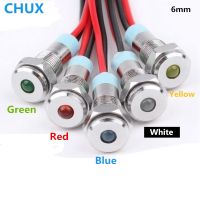 6mm LED Metal Indicator light waterproof Signal lamp Round 3v 5V 6V 12V 24V 48V 110V 220v red yellow blue green white Switch