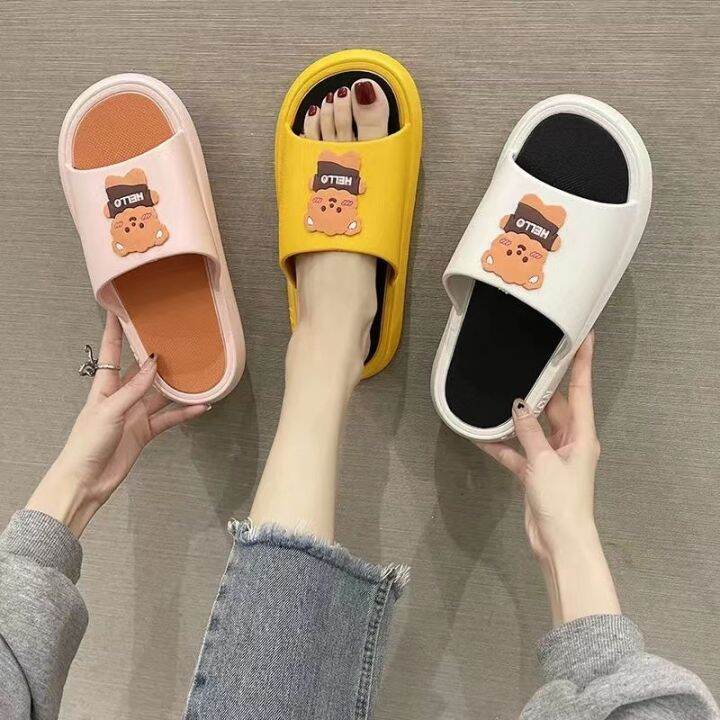 2022-new-slippers-female-bear-cute-cartoon-household-stepping-outside-a-word-shit-feeling-soft-bottom-wear-couple-cool-slippers-male