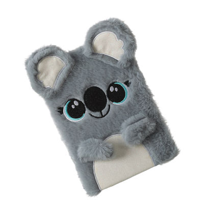 160 Pages Cute Cartoon Koala Notebook Fuzzy Plush Journal Plush Diary Notepad Writing Paper Drawing Birthday Gift For Kids 160 Pages