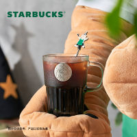 Starbuck ถ้วยแก้วผู้จัดการหมี,แก้วกาแฟแก้วน้ำสีเขียวไล่โทนสีสำหรับเครื่องดื่มเย็นพร้อมไม้คน