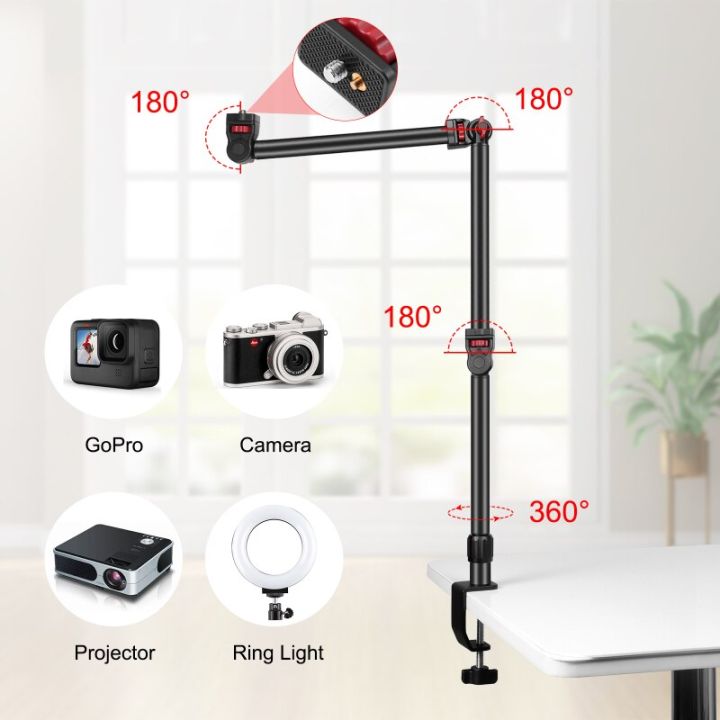 ที่ยึดอุปกรณ์ติดกล้อง-c-clamp-แบบตั้งโต๊ะอุปกรณ์ในสตูดิโอแบบสตรีมมิ่งสดขาตั้งหลอดไฟที่ยึดมือถือ