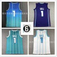 ■❣ Embroidered basketball uniform Hornets No. 1 BALL Ball jersey white green blue