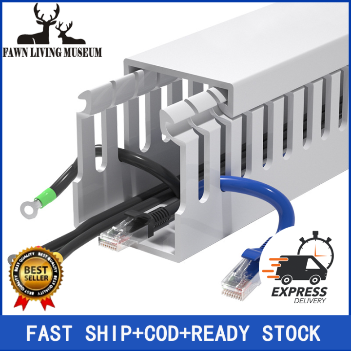 Cable Raceway Kit,Cable Management System Open Slot Wiring Raceway Duct  Cover,Cable Concealer Cord Organizer Hide Wires Cords