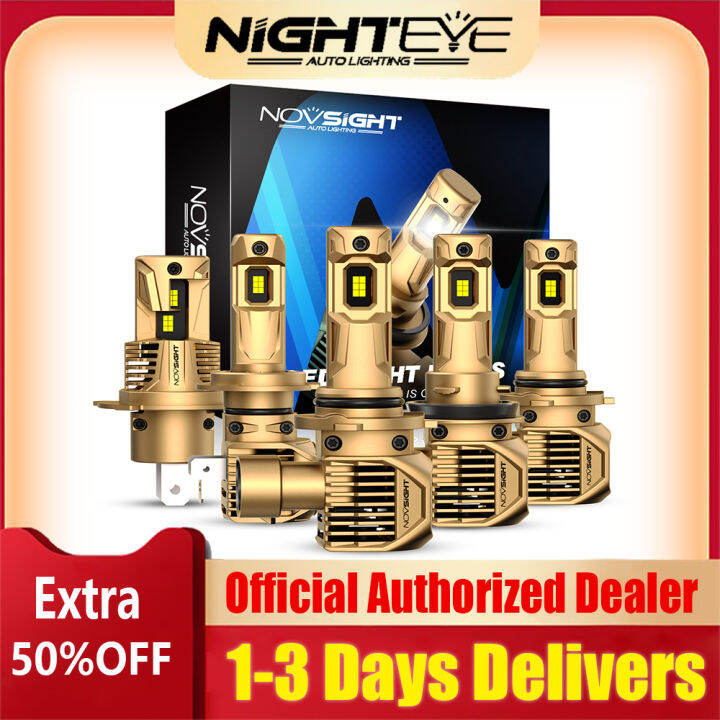 NOVSIGHT N62Y 2pcs Plug&Play 3000K Yellow LED Headlight Bulb Kit 100W