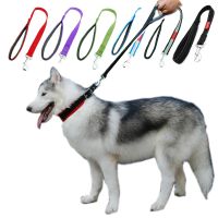 Dog Leash Pet Reflective Strip Nylon Padded lead Short Handle Style Leash for Large Dogs Outdoor Walking Pet Accessories