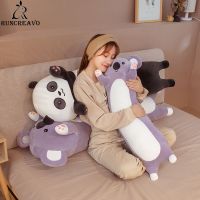 ☏ 65 120cm Long Giant Panda Plush Toy Cylidrical Animal Bolster Pillow Koala Stuffed Plushie Children Sleeping Friend