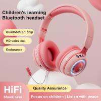 RYRA Flash Light หูฟังไร้สายน่ารักพร้อมไมโครโฟน LED Kid Girl Stereo Music Helmet Phone Bluetooth Headset Gift