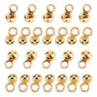 1Box 50pcs 3mm/4mm Golden Sphere Charms 304 Stainless Steel Round Ball Pendants 2mm Hole Charms Vacuum Plating Charm for Necklace Bracelet Jewelry Making