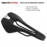 RACEWORK เบาะพิมพ์ลาย3D จักรยานเสือภูเขาเบาะระบายอากาศที่สะดวกสบายแบบกลวงน้ำหนักเบาเบาะรองรังผึ้งจักรยานเสือหมอบ