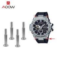 สกรูสแตนเลสสำหรับ Casio G-Shock GST-B100 GST-S100 /S110/W300/400กรัมโลหะก้านผู้ชายดูอุปกรณ์ซ่อม4ชิ้น