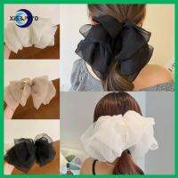 NAILS STUDIO สไตล์ฝรั่งเศส- ชีฟองผ้าชีฟอง ขี้เกียจ headdress คลิปผมหางม้าฤดูใบไม้ผลิ กิ๊บติดผมโบว์ ที่หนีบผมขนาดใหญ่ โบว์น๊อต