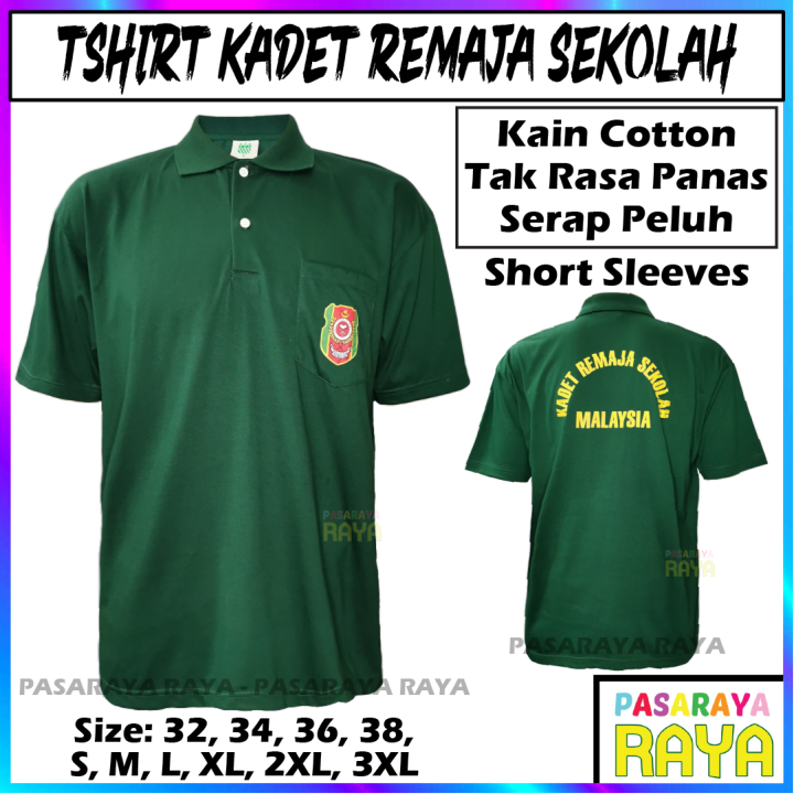 Baju Tshirts Krs Kadet Remaja Sekolah Uniform Lengan Pendek Cotton Krs