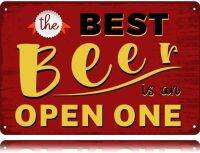 ป้ายดีบุกโลหะวินเทจตลกเบียร์ที่ดีที่สุดคือแบบเปิดที่เหมาะสำหรับบาร์ในบ้านและถ้ำมนุษย์