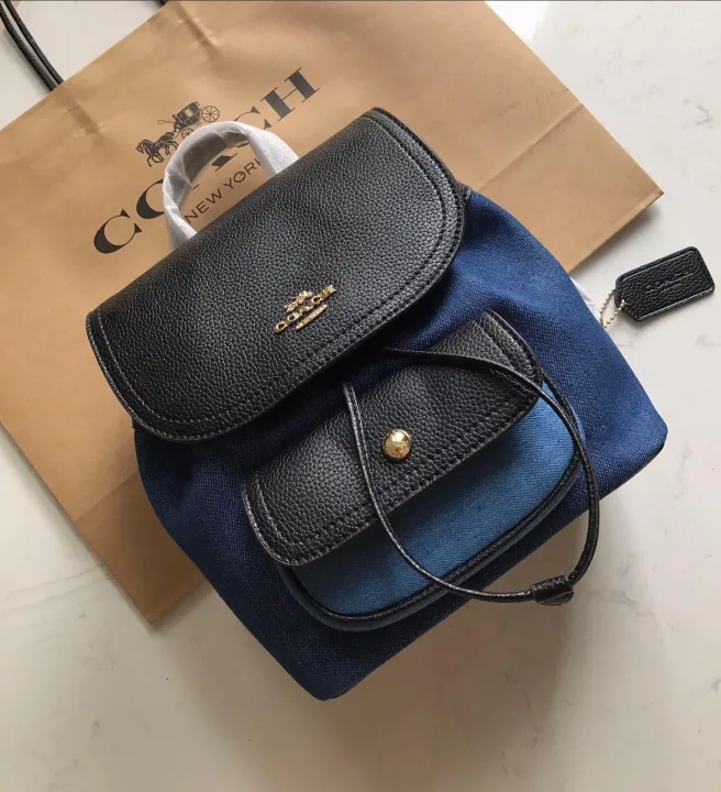 Coach Pennie Women's Backpack in Signature Canvas C4122 Denim Lazada PH