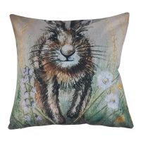 Stunning Spring Hare Cushion cover in a springtime meadow 18x18 inch(45 cm X 45 cm)