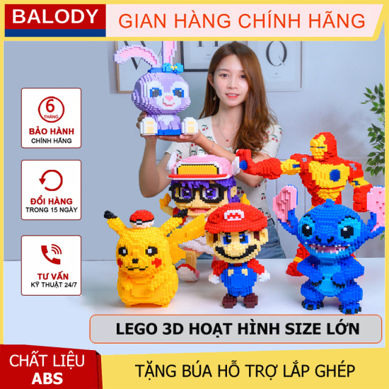 Bộ đồ chơi lắp ghép lego 3d nhân vật hoạt hình doremon, ironmen, supermen - ảnh sản phẩm 1