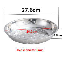 Thickened Stainless Steel leak colander Plate Round hole tray Deep Pallet Super Large Steamer Rice bean Disc Drainage Plate set