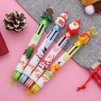 คริสต์มาส 6 สีปากกาลูกลื่น multi-function บัญชีปากกา marker ปากกาสีปากกาน้ำมันปากกาของขวัญเด็ก multi- ปากกาสี SJ7160