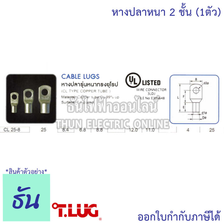 tlug-หางปลาสายไฟ-ทองแดง-เบอร์-25-8-1ตัว-หางปลา-หนา-2ชั้น-ทรงยุโรป-หางปลาหนาสองชั้น-หางปลากลม-ธันไฟฟ้า