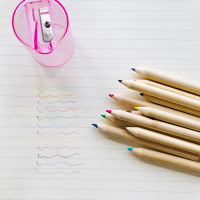 12 Colors Child Kids Colorful Wooden Pencils With Pencil Sharpener Kids Drawing Stationery