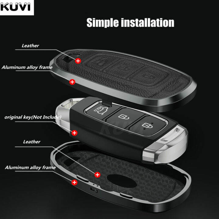 หนังรถ-remote-key-case-สำหรับ-hyundai-i30-ix25-elantra-kona-solaris-azera-grandeur-ig-tm-accent-santa-fe-palisade