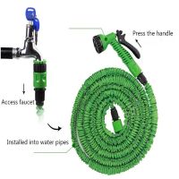 25FT-200FT Garden Hose Expandable Magic Flexible Water Hose EU Hose Plastic Hoses Pipe With Spray Gun To Watering Car Wash Spray