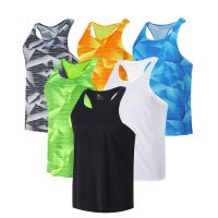 Mens Runnning Tank Top Athletics T-shirt Fitness Quick Dry Gym Outfit Men Marathon Vest Sleeveless Shirt Track Field Singlet