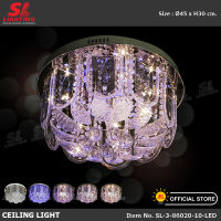 SL LIGHTING โคมไฟเพดาน LED SL-3-86020-10 แก้วคริสตัล มาพร้อม REMOTE CONTROL สามารถปรับระดับแสงไฟได้