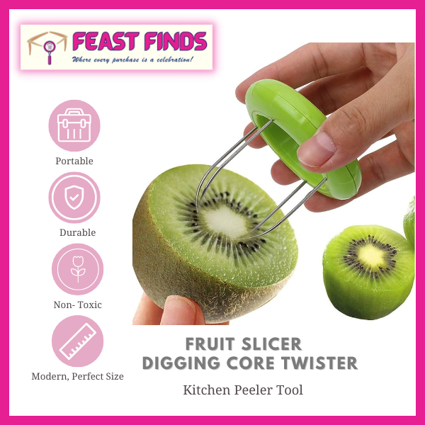  Green Kiwi Fruit Cut Digging Core Twister Slicer Kiwi