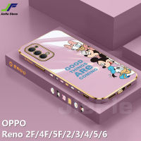 JieFie การ์ตูนมิกกี้เมาส์กรณีโทรศัพท์สำหรับ OPPO Reno 2F / 4F / 5F / 6Z / 7Z / 8Z / 8T / Reno 2 / 3 / 4 / 5 / 6 / 7 / 8 / 9 / 4 Pro / 5 Pro / 6 Pro / 7 Pro / 8 Pro / 9 Pro กรัมน่ารักมินิเดซี่โครเมี่ยม Soft TPU โทรศัพท์กรณี