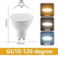 ไฟสปอตไลท์ Led ประหยัดพลังงาน Gu10 Ac100-240v Gu5.3 220V 110V ไม่มีการกระพริบแสงสีขาวอบอุ่น3W-8W สามารถเปลี่ยนหลอดฮาโลเจน30W 50W ได้