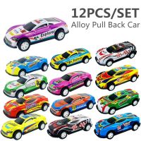 12pcs Alloy Racing Cars Model Toy Children Mini Iron Sheet Car Set Rebound Car Metal Alloy Cars Toys for Kids Boys Birthday Gift Die-Cast Vehicles