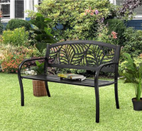 Garden bench indoor/outdoor,for garden, patio, pool (max load : 150 kg.) size 128 x 60 x 89 cm.- Black