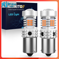 RTO 2ชิ้นไม่มีไฮเปอร์แฟลช T20 7440 P21W Ba15S หลอดไฟ Led 15000Lm 3020Smd 2200K สำหรับสัญญาณไฟเลี้ยว Day Running Light