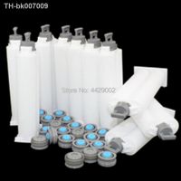 ☏卍☊  10pcs AB Epoxy Gun Cartridge 50ml 1:1 Disposable Dual Glue Cartridge PP Mixer AB Glue Acrylic Adhesive Filling Cartridges Tube