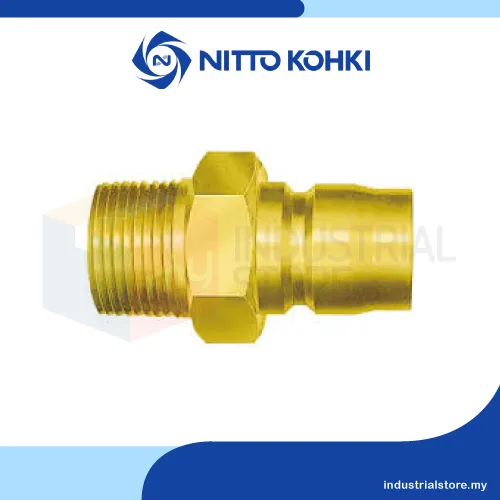 Nitto Kohki TSP Coupler Plug (Male thread), Straight Through Quick