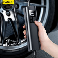 Baseus เครื่องเติมลมยางเครื่องสูบลมแบบพกพาเครื่องอัดลมรถยนต์12V สำหรับรถจักรยานยนต์รถจักรยานเรือปั๊มลมให้พองอัตโนมัติดิจิตอล