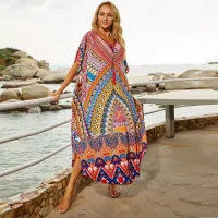 --D0512 Hot style in Europe and the printed smock dress robes beach resort is prevented bask in shirt bikini smock