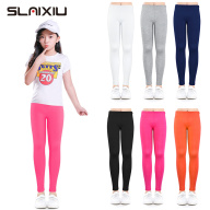 SLAIXIU quần legging bé gái nhiều màu sắc dễ thương thời trang mùa hè quần trẻ em chất liệu vải mỏng polyester không biến dạng - INTL thumbnail
