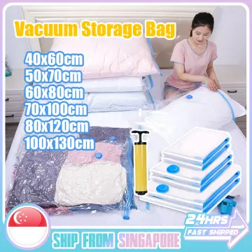 Cloth & Blanket Transprent Small* Vacuum Space Saving Storage Bags for  Clothes, Size: 100x130 Cm